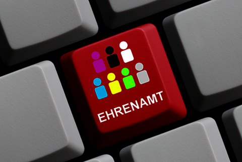 Tastatur mit Taste Ehrenamt