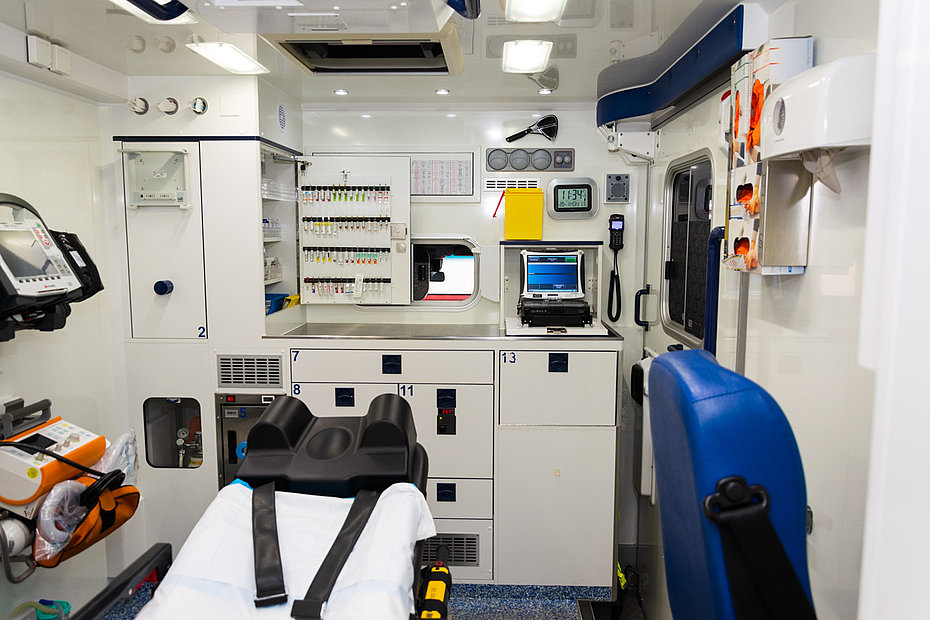 Inneres eines Krankenwagens